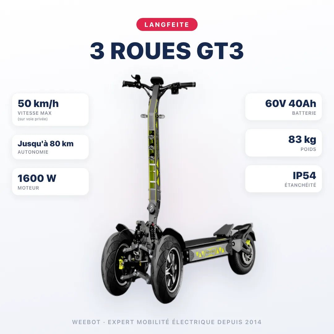 Trottinette Électrique Langfeite 3 Roues GT3 - Weebot