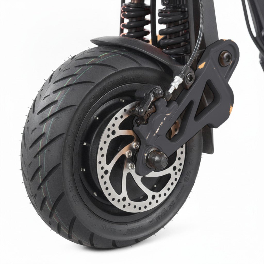 Trottinette Électrique Inmotion RS Jet noire — gros plan du frein à disque