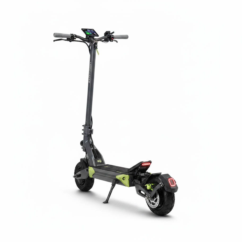 Trottinette Électrique Langfeite Roadster GT — vue arrière : feu stop et garde-boue