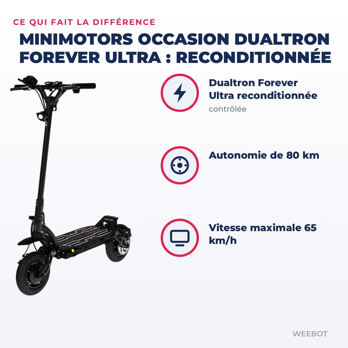 Trottinette Électrique Occasion Dualtron Forever Ultra : Reconditionnée — points forts