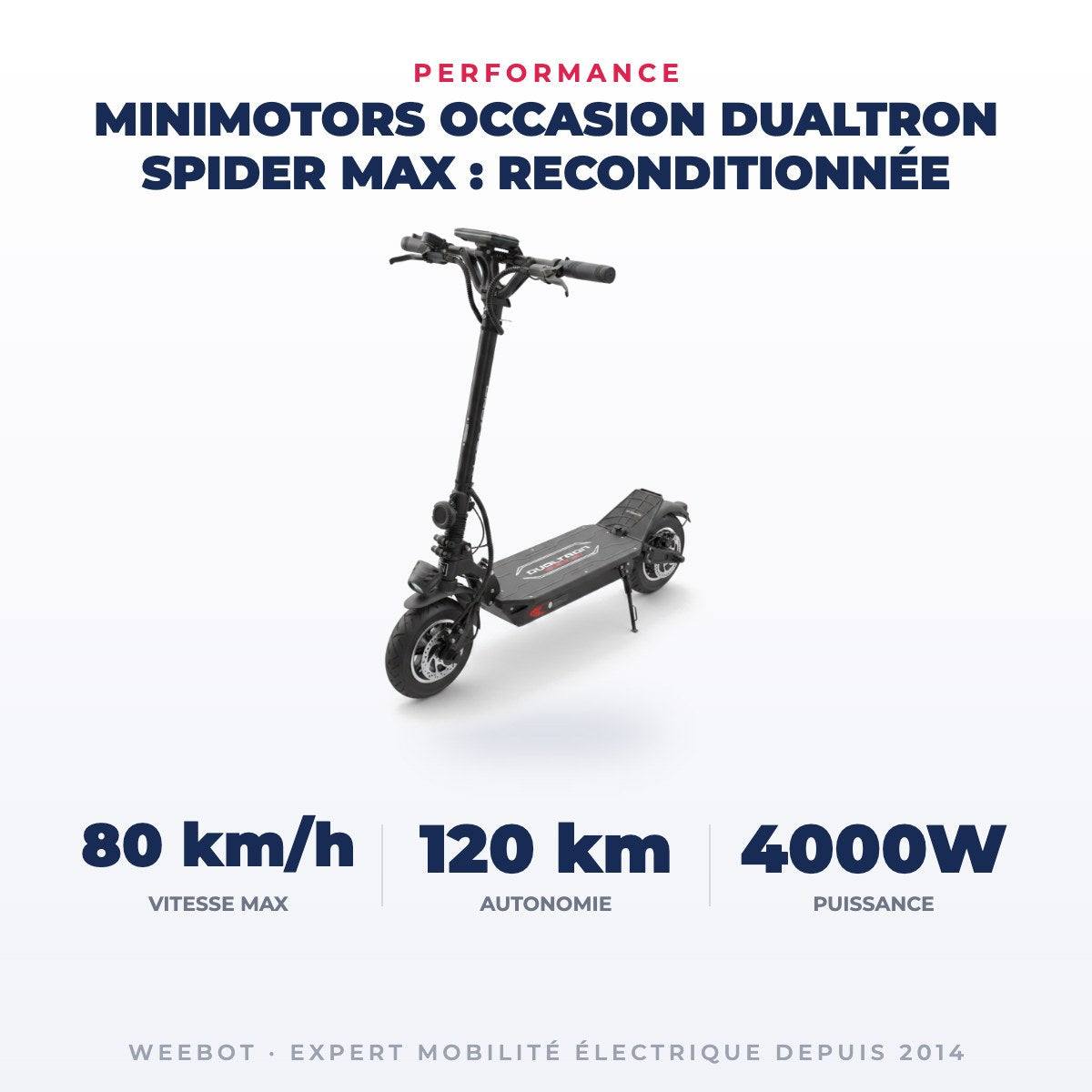 Trottinette Électrique Occasion Dualtron Spider Max : Reconditionnée — performance : 80 km/h, 120 km, 4000W