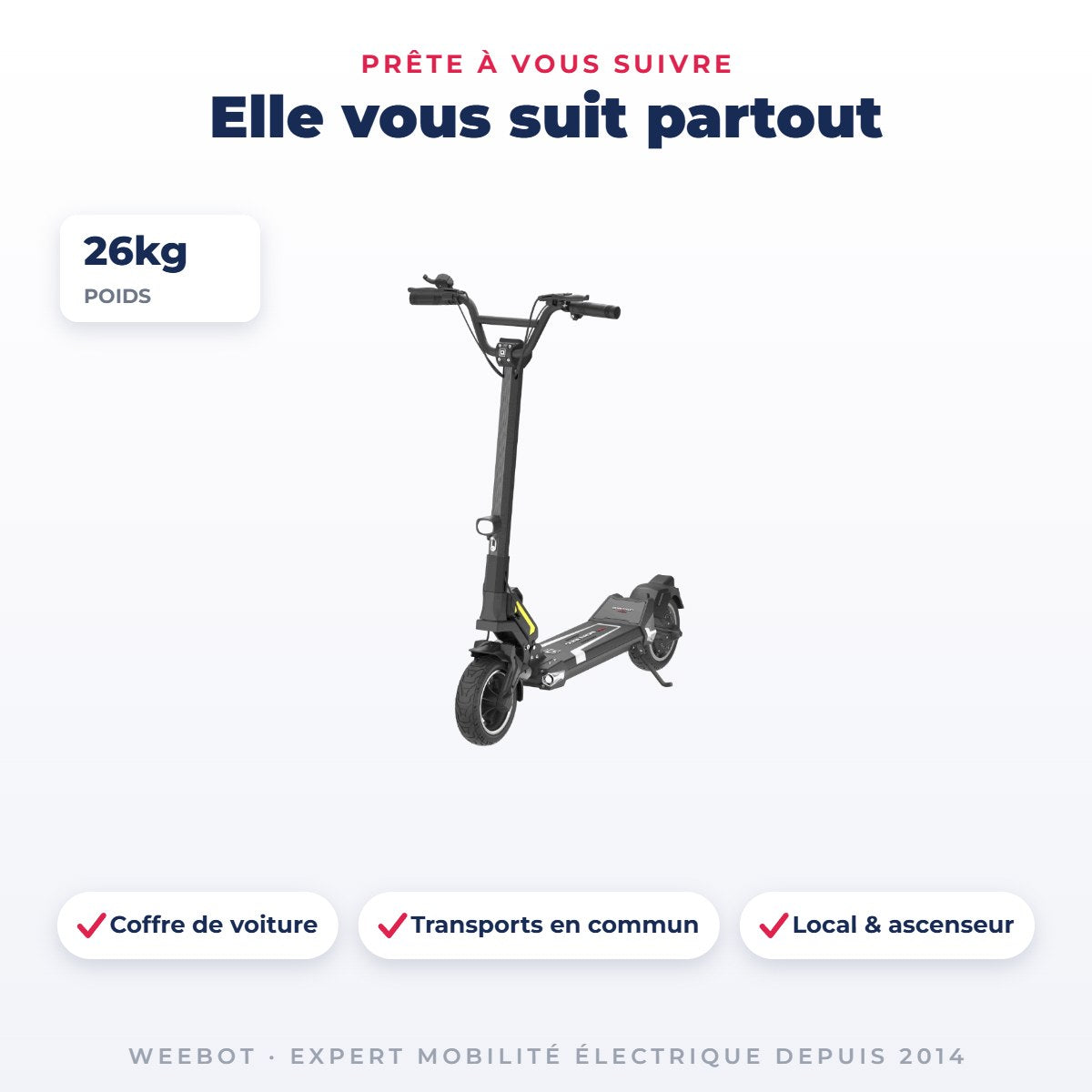 Trottinette Électrique Occasion Dualtron Togo Limited : Reconditionnée — dimensions et poids 26kg, pour le transport au