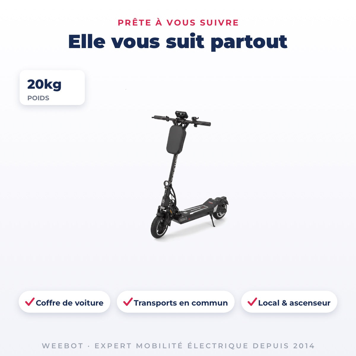 Trottinette Électrique Occasion Dualtron Togo : Reconditionnée — dimensions et poids 20kg, pour le transport au quotidien