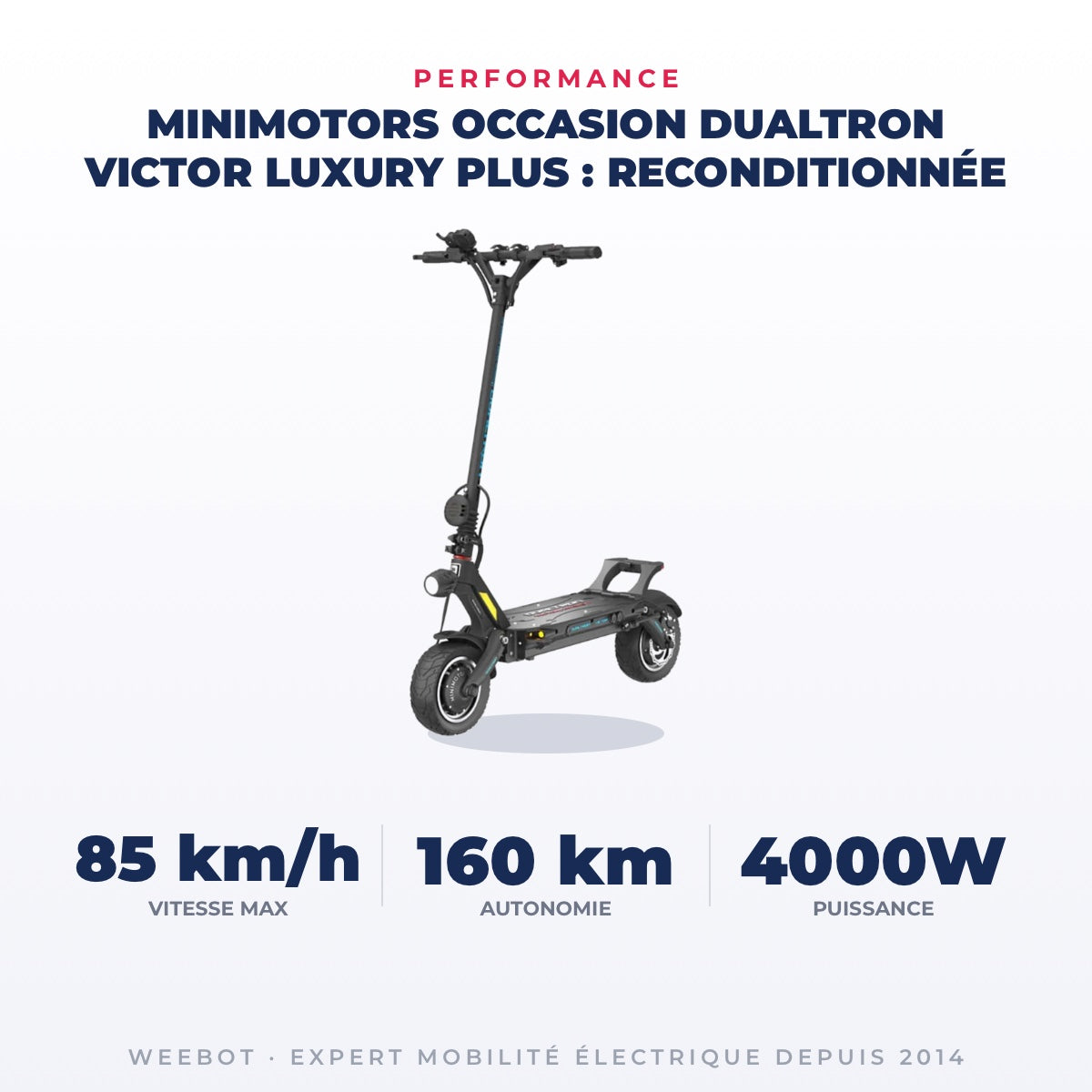 Trottinette Électrique Occasion Dualtron Victor Luxury Plus : Reconditionnée — performance : 85 km/h, 160 km, 4000W