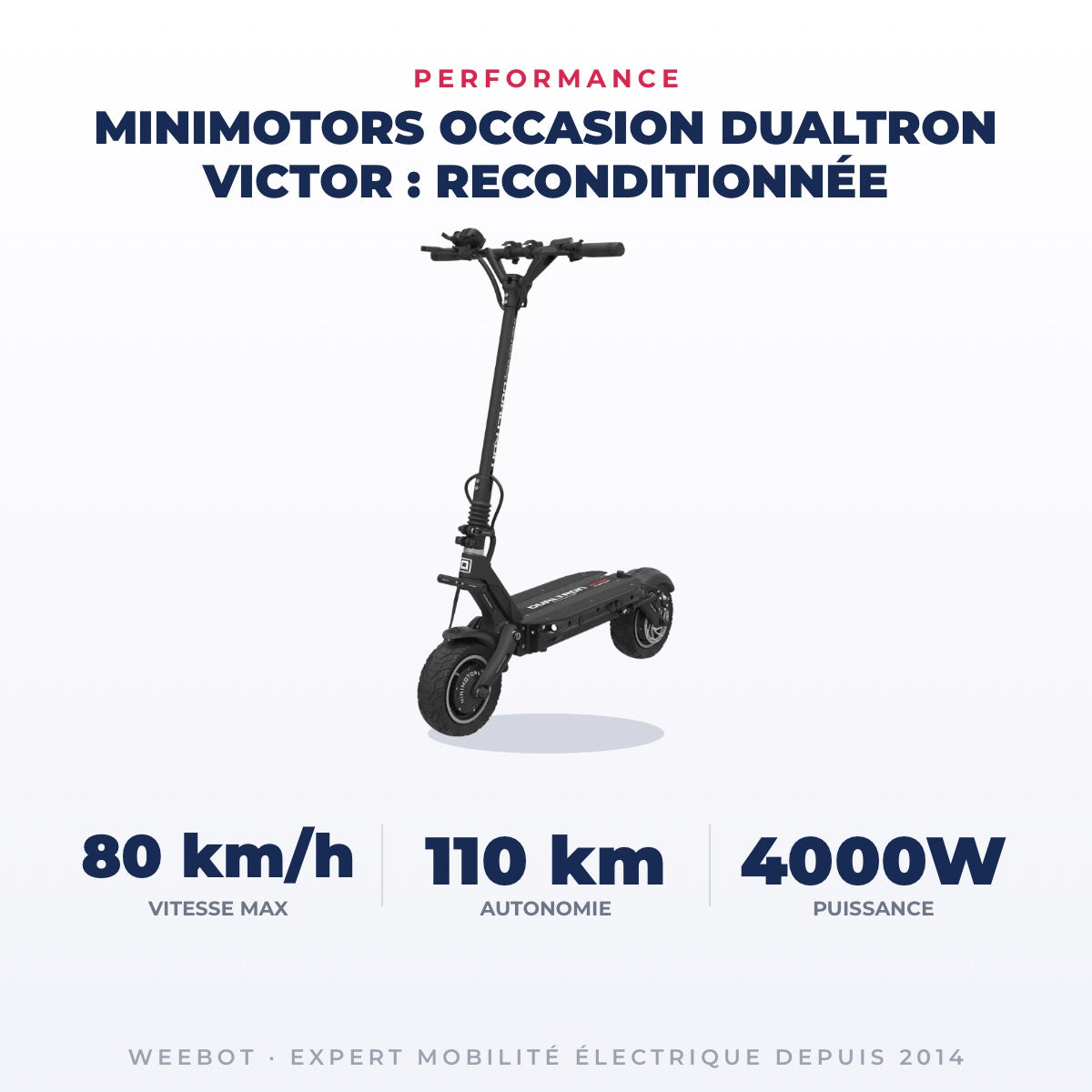 Trottinette Électrique Occasion Dualtron Victor : Reconditionnée — performance : 80 km/h, 110 km, 4000W