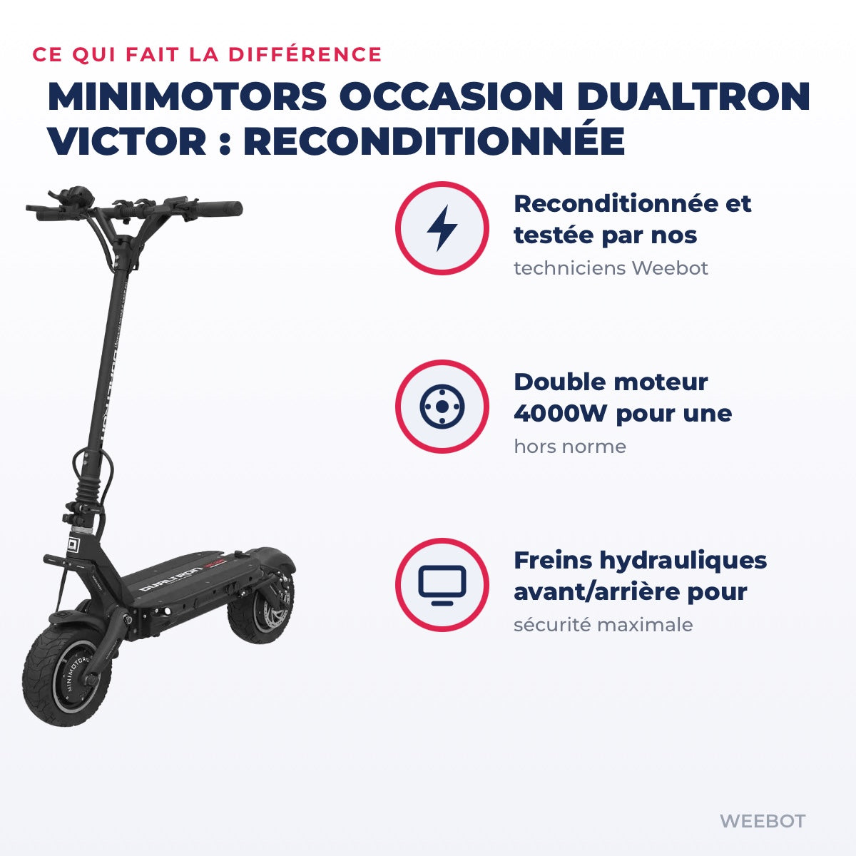 Trottinette Électrique Occasion Dualtron Victor : Reconditionnée — points forts : Reconditionnée et testée par nos