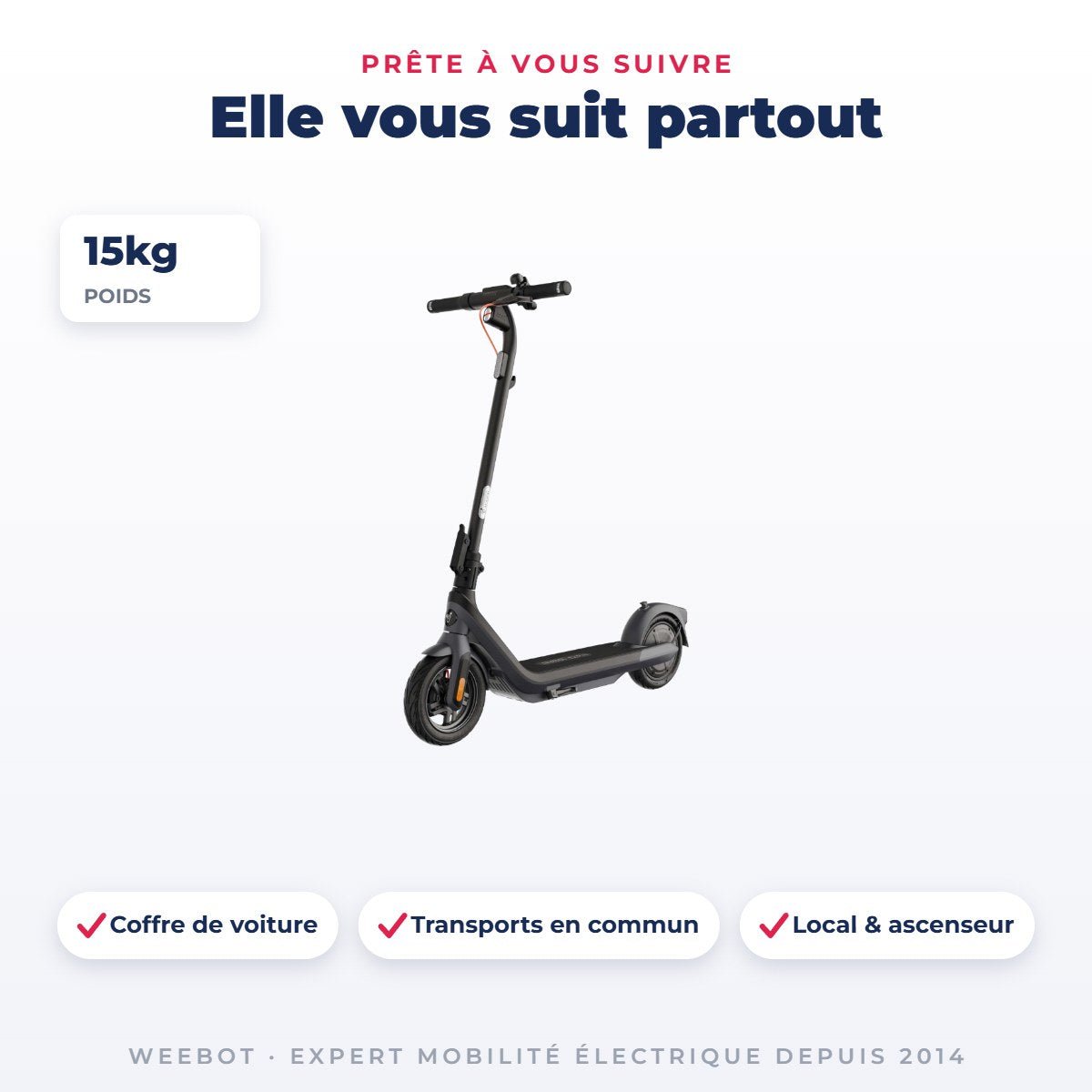 Trottinette Électrique Occasion F25E Ninebot by Segway : Reconditionnée - Weebot