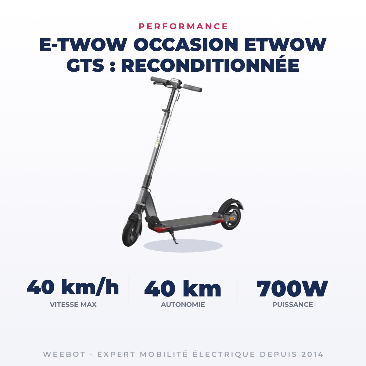 Trottinette Électrique Occasion Etwow GTS : Reconditionnée — performance : 40 km/h, 40 km, 700W