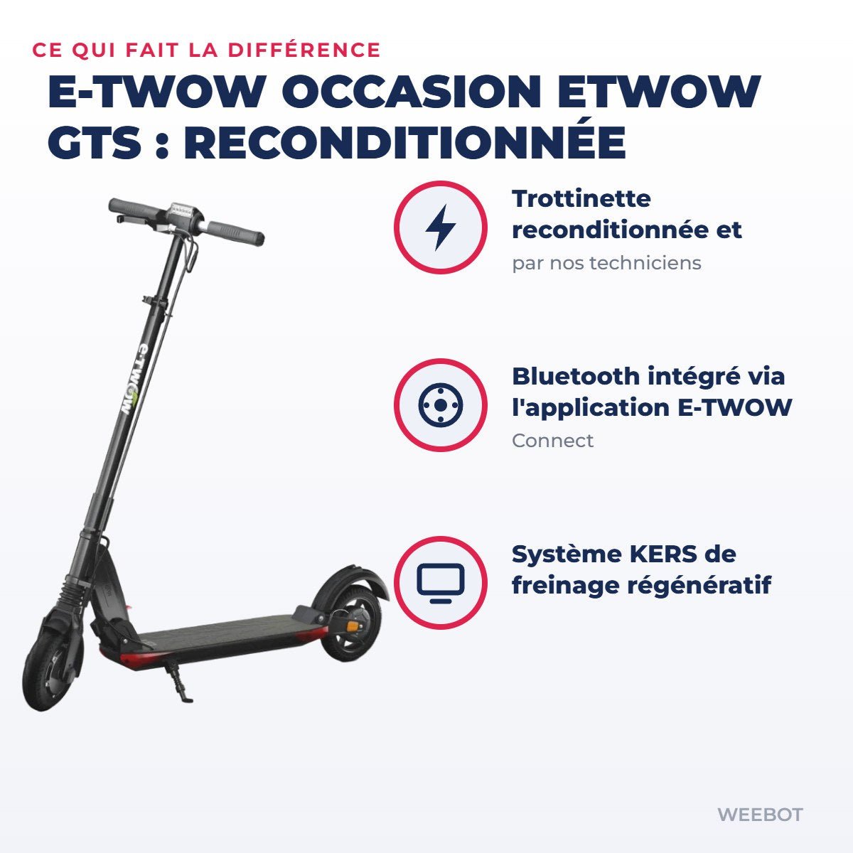 Trottinette Électrique Occasion Etwow GTS : Reconditionnée - Weebot