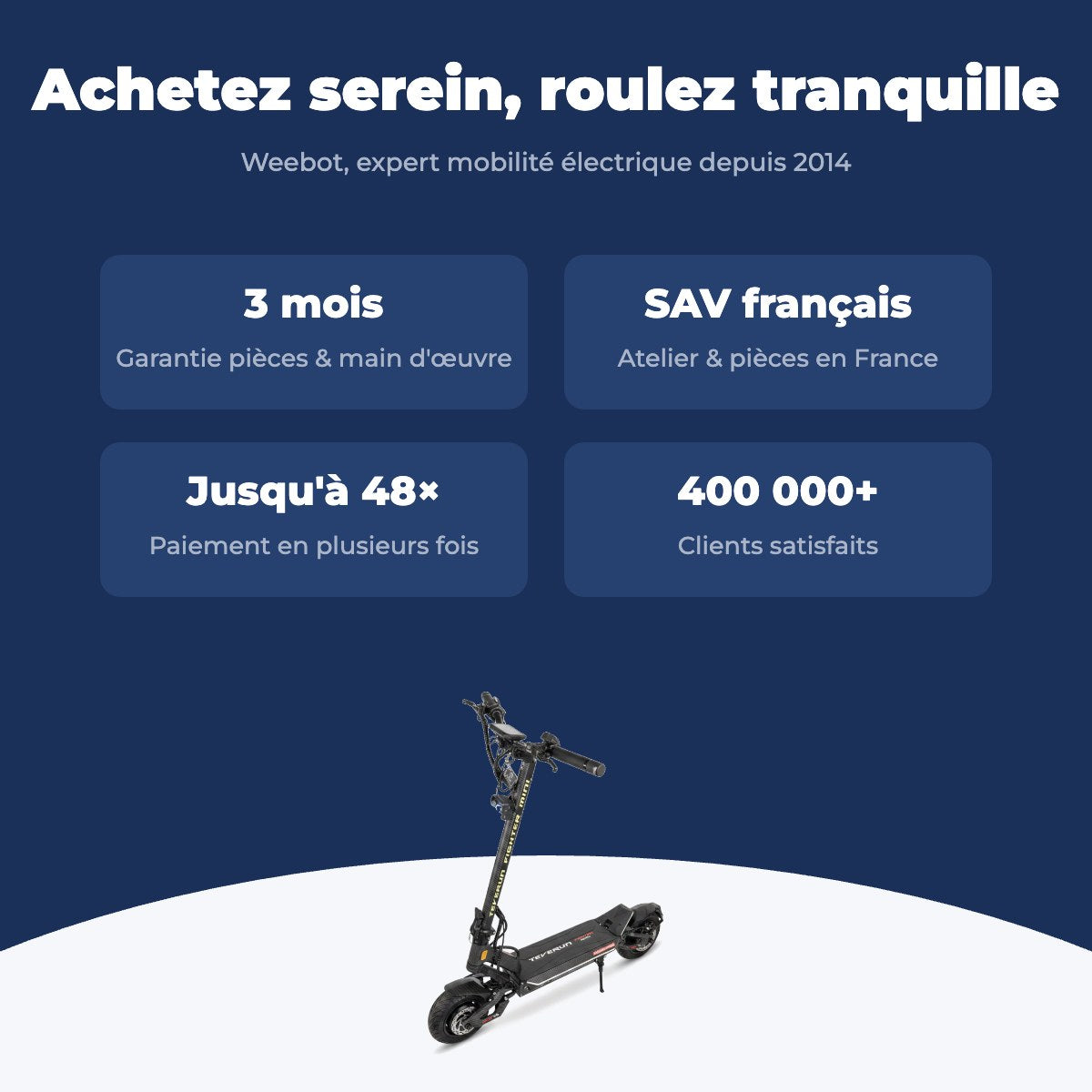 Trottinette Électrique Occasion Teverun Fighter Mini V6 : Reconditionnée — garantie 3 mois, livraison rapide et SAV français