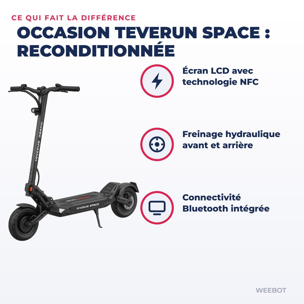 Trottinette Électrique Occasion Teverun Space : Reconditionnée - Weebot