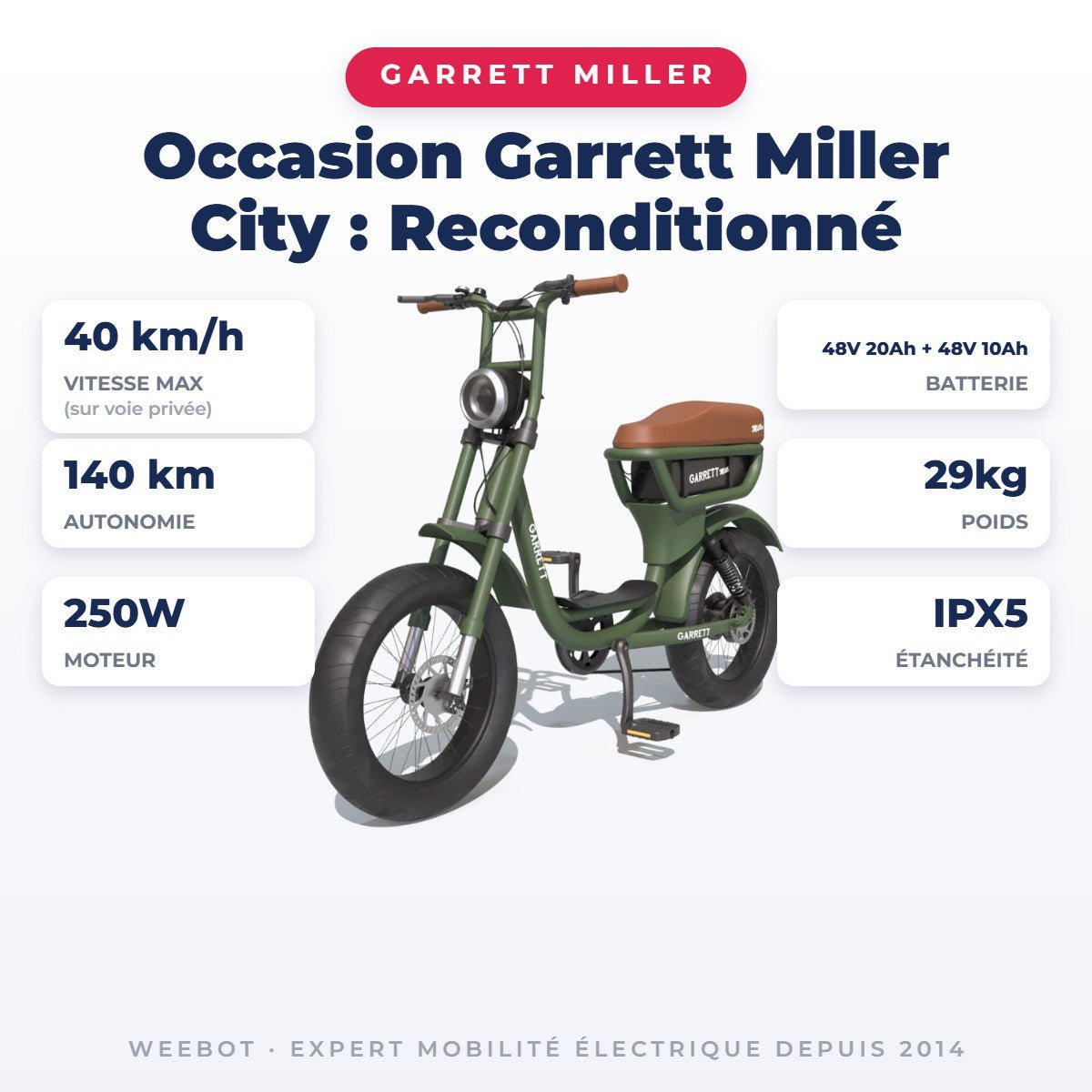 Vélo Électrique Occasion Garrett Miller City : Reconditionné - Weebot