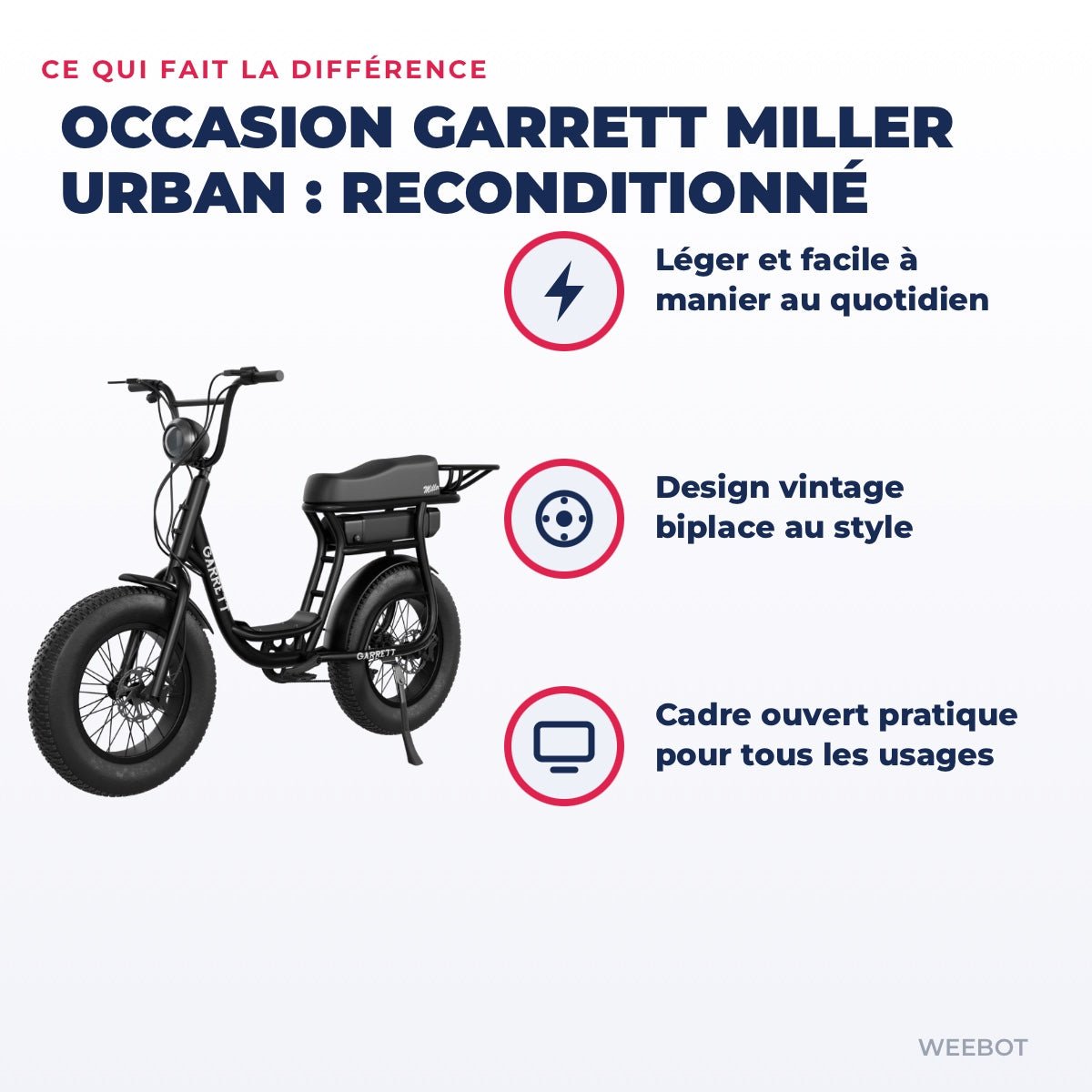 Vélo Électrique Occasion Garrett Miller Urban : Reconditionné - Weebot