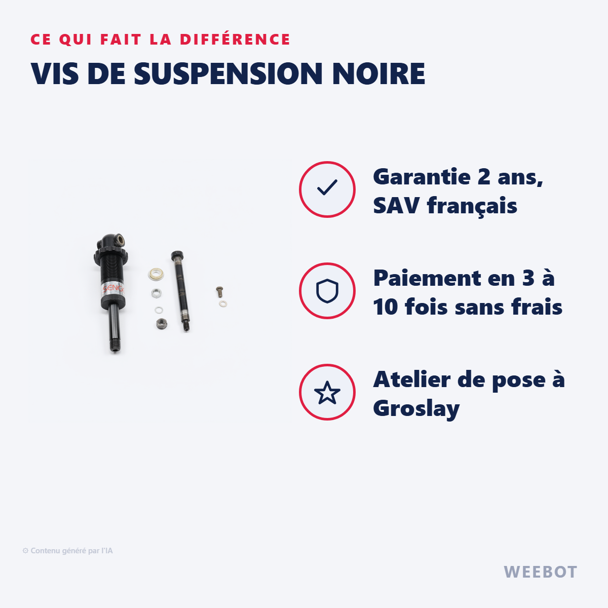 Vis de Suspension Noire : les points forts
