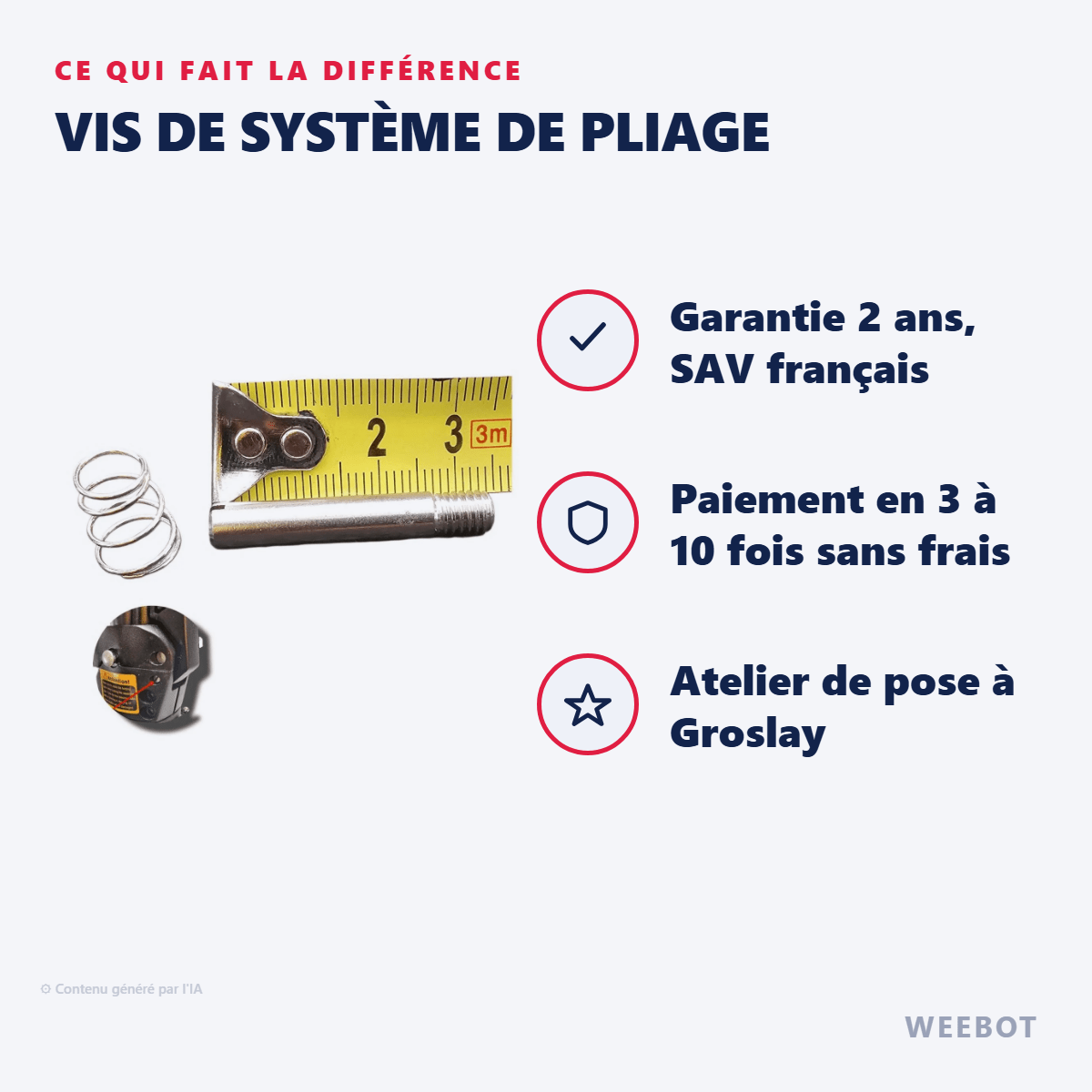 Vis de Système de Pliage pour Trottinette Electrique Teverun - Weebot