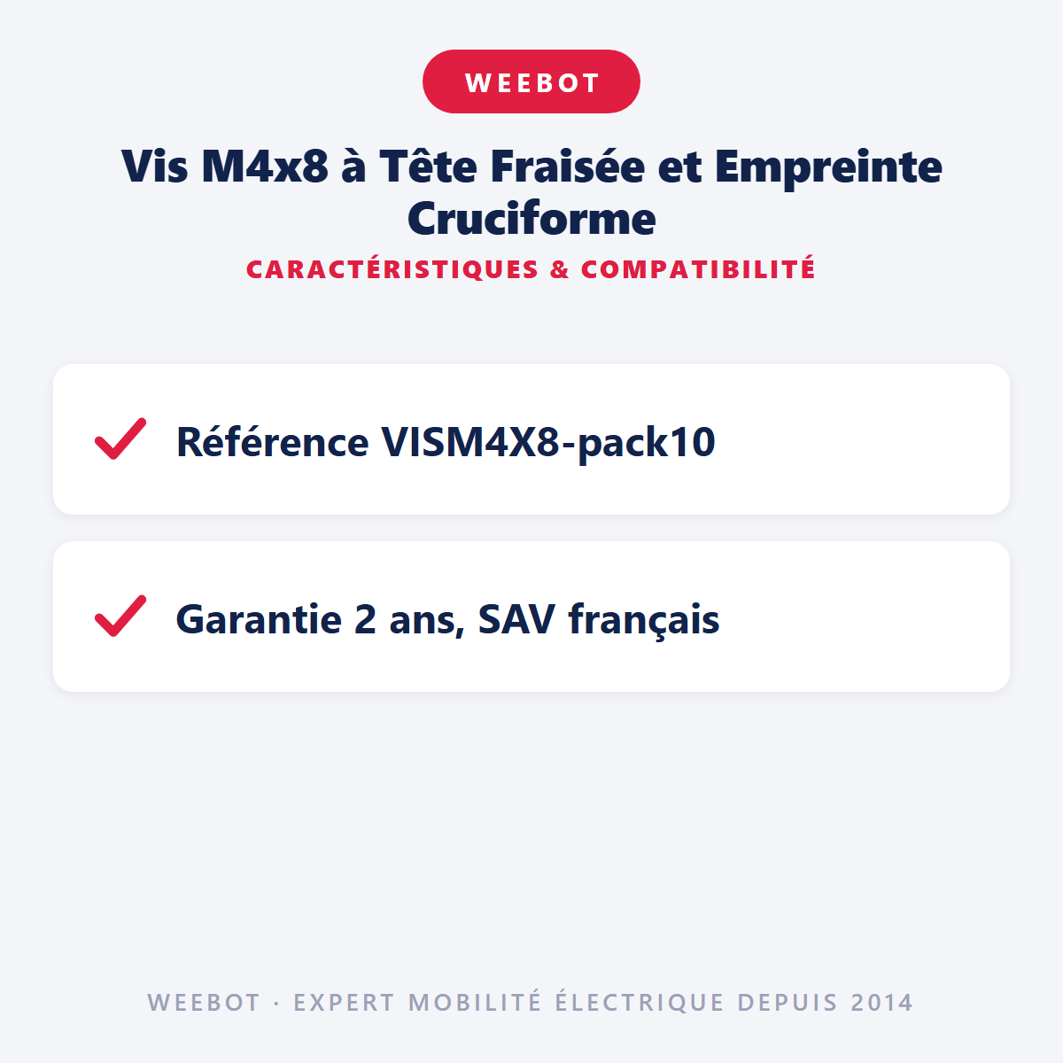 Vis M4x8 à Tête Fraisée et Empreinte Cruciforme : caractéristiques et compatibilité