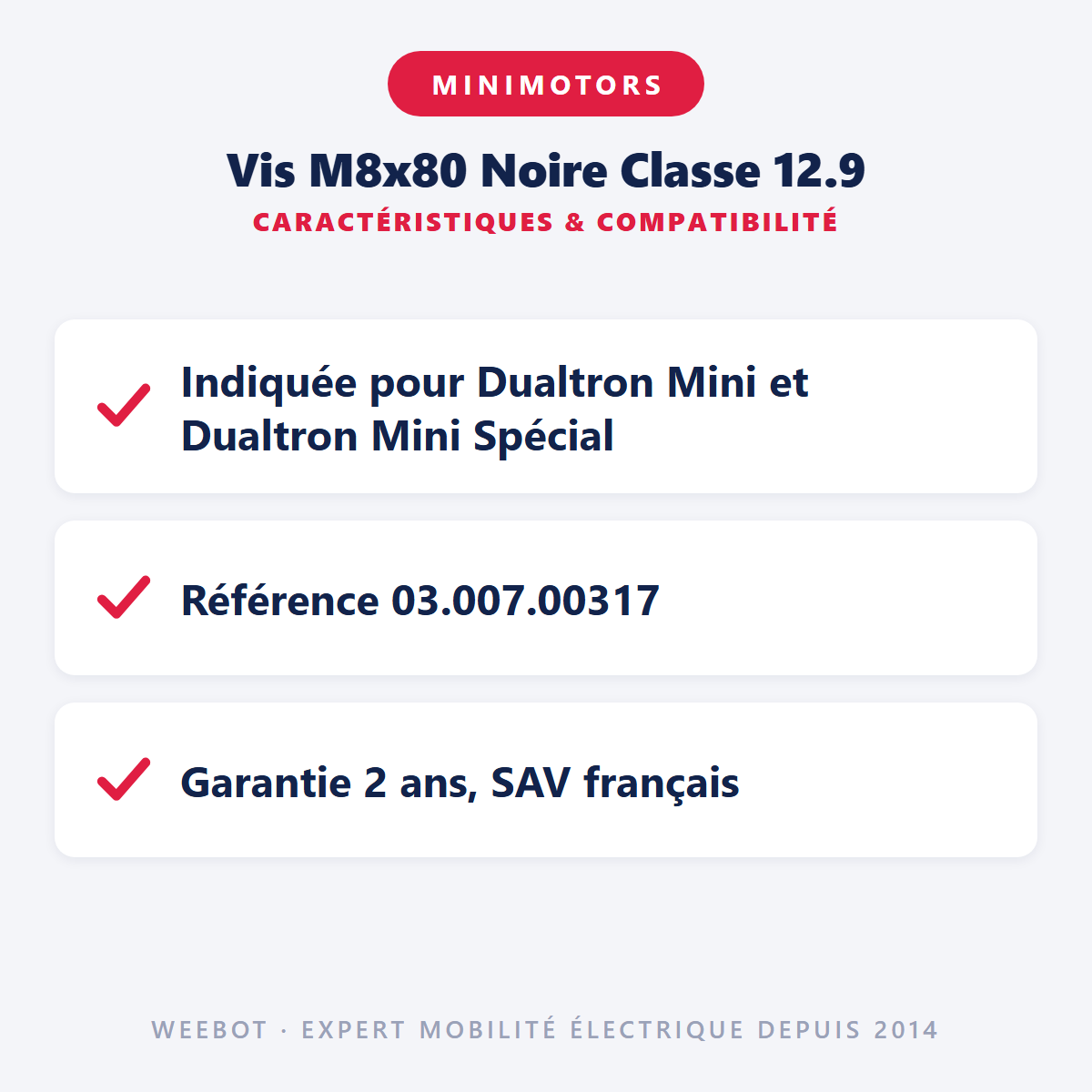 Vis M8x80 Noire Classe 12.9 : caractéristiques et compatibilité