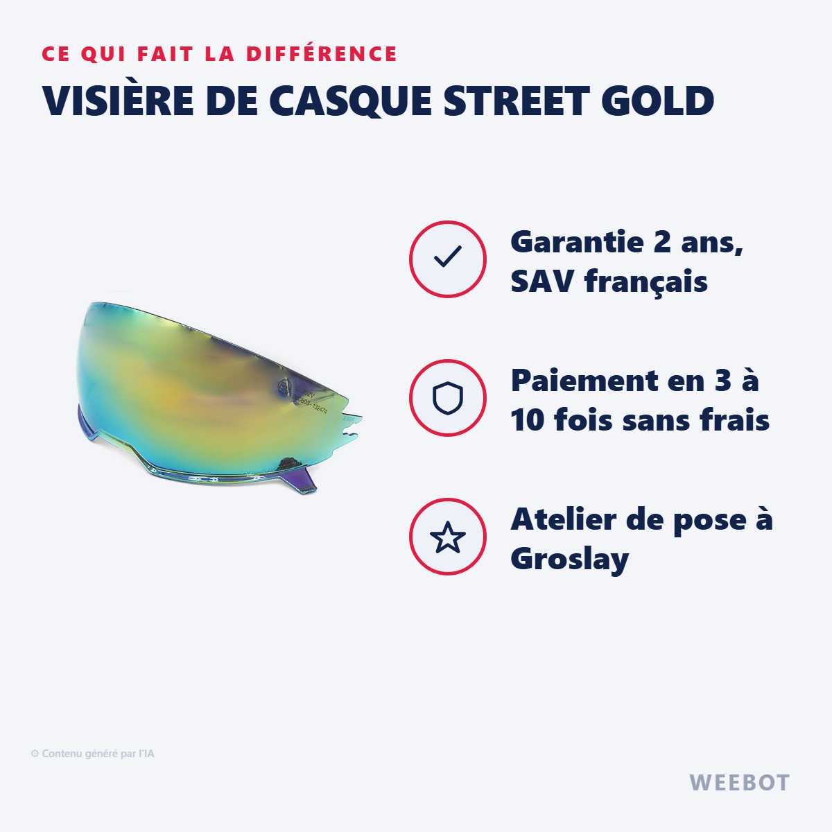 Visière de Casque STREET Gold : les points forts