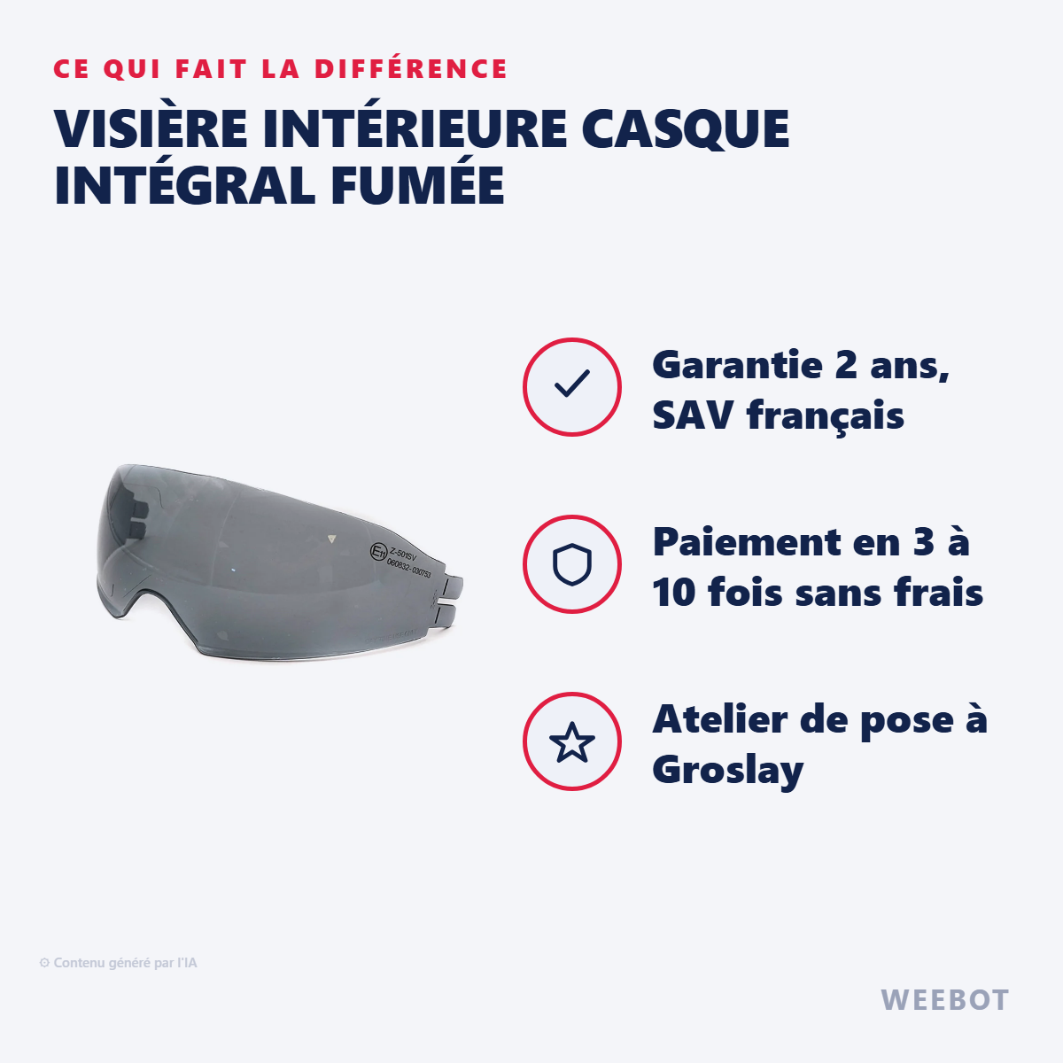 Visière Intérieure Casque Intégral Fumée : les points forts