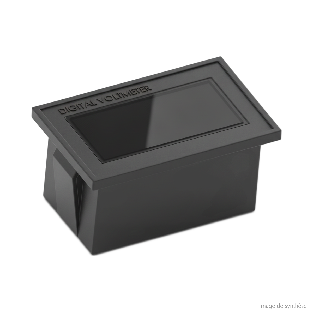 Schéma au trait d'un voltmètre numérique rectangulaire pour trottinette électrique.