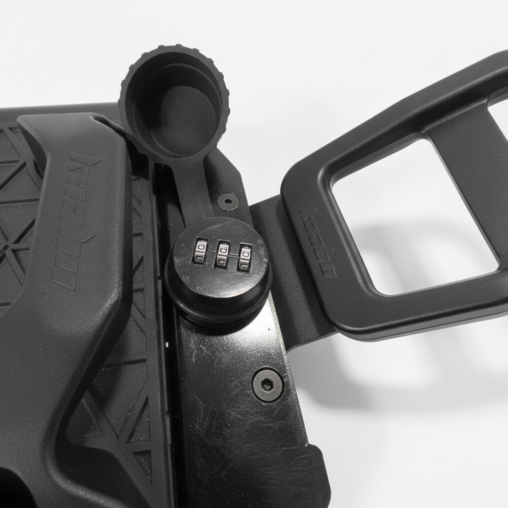 Verrou de Batterie Kaabo Wolf King GTR, packshot studio sur fond blanc
