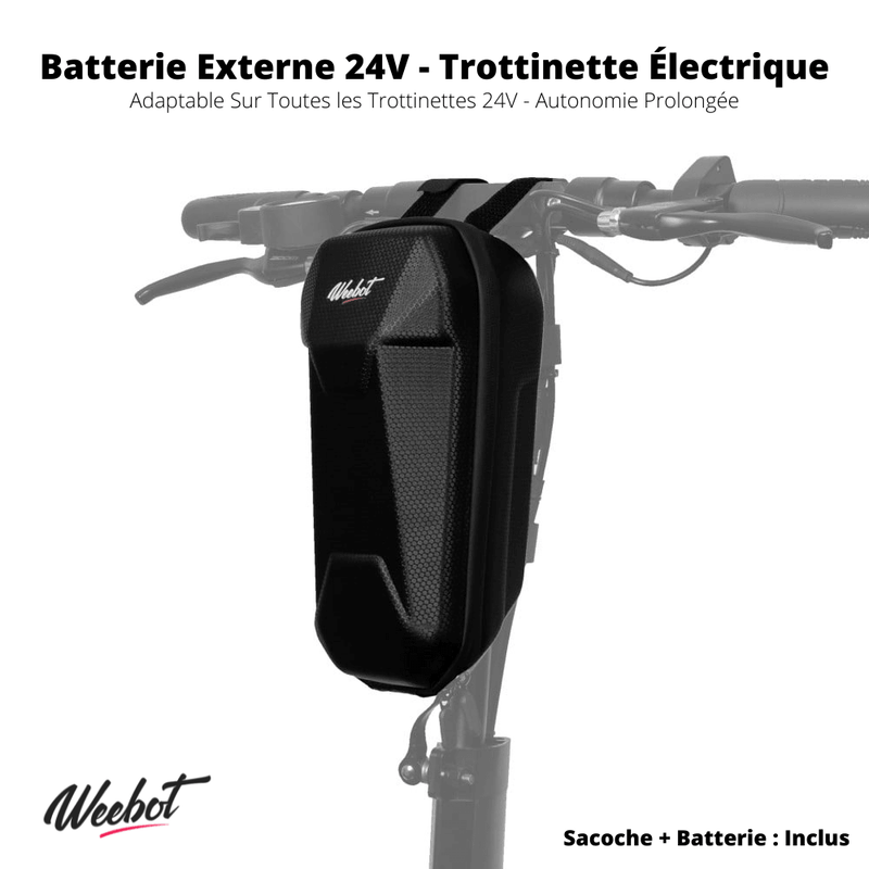 batterie externe 24v trottinette electrique avec sacoche etanche pratique