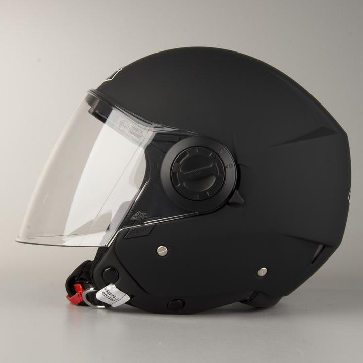 Casque Moto Jet Demi-Face - Anti-Rayure, Homologué ECE 22-06 (Noir Mat, Taille S)