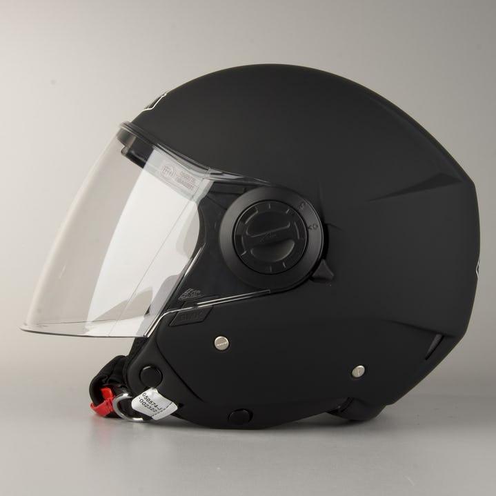 casque moto jet smk cooper noir mat black matte pas cher profil
