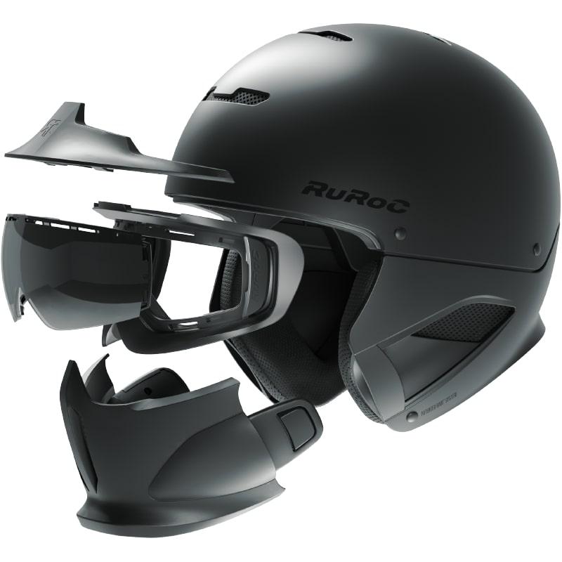 casque ruroc rg1 dx core noir carbon lunette