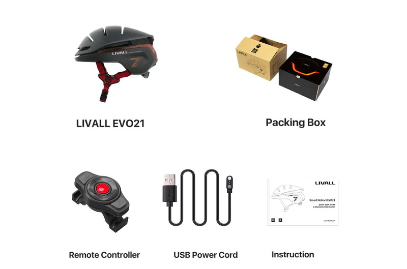 Casque ultra-connecté clignotant Livall EVO21 pour trottinette électrique