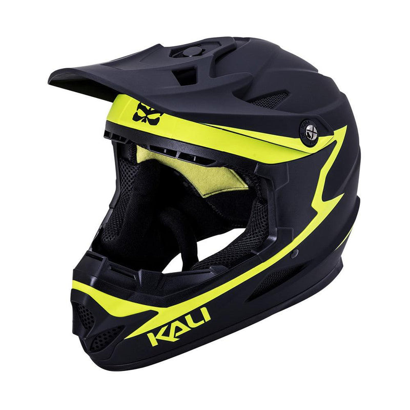 casque vtt integral kali zoka reckoning noir jaune fluo