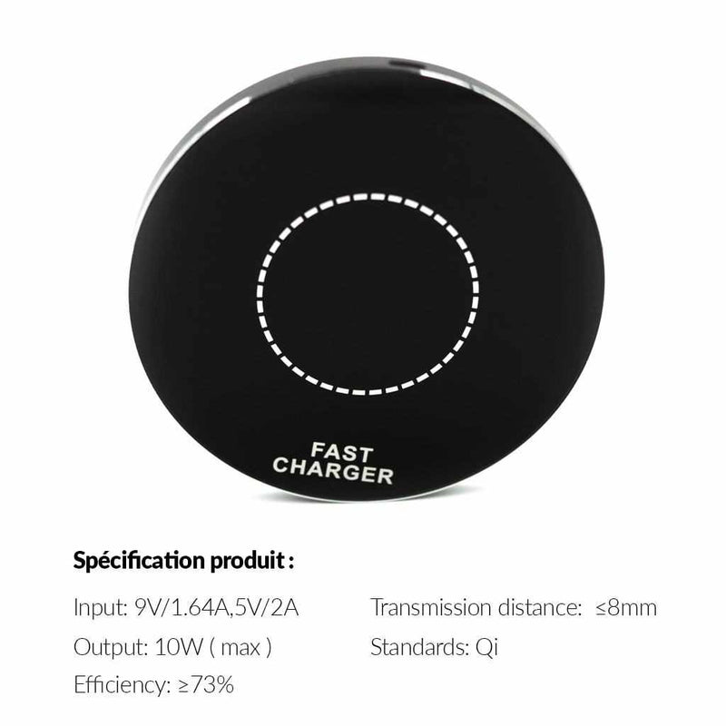 Chargeur à induction sans fil Qi pour iPhone Noir - Weebot