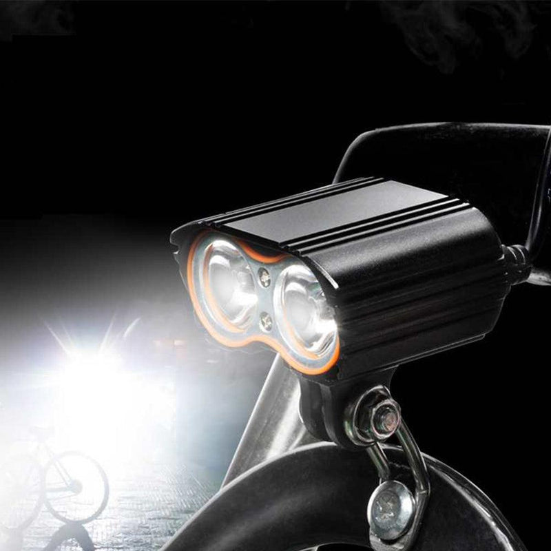 éclairage trottinette électrique phare avant 1600 lumens double led t6 pas cher fixation vis tube lampe