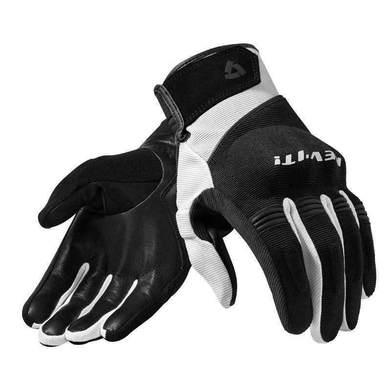 gant moto revit mosca blanc noir