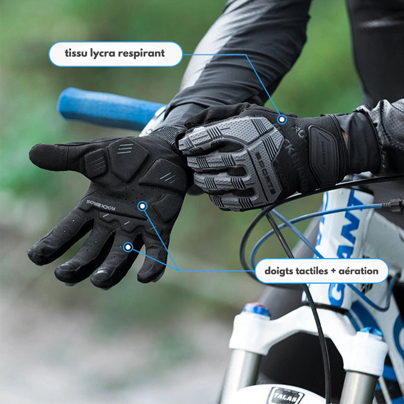 gants protection weebot phalanges renforcees vtt motocross lycra moto doigt tactile smartphone