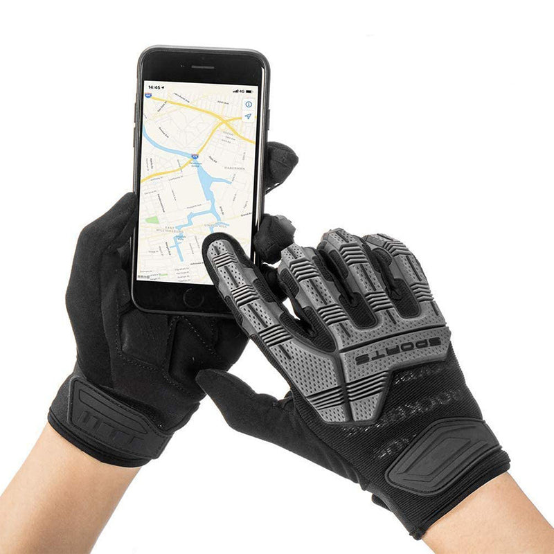 gants protection weebot phalanges renforcees vtt motocross pas cher noir gris moto doigt tactile smartphone