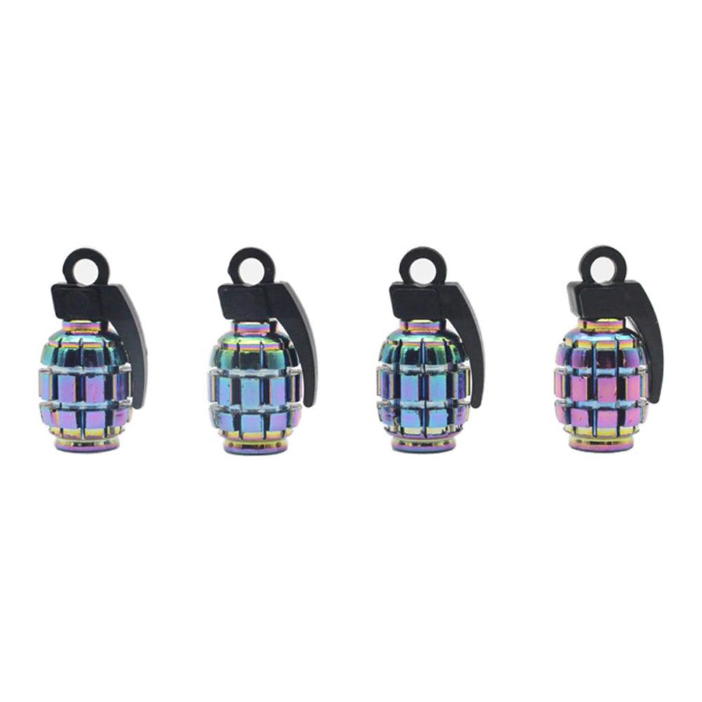 lot 4 bouchon valve grenade pneu couleur anodisé customisation