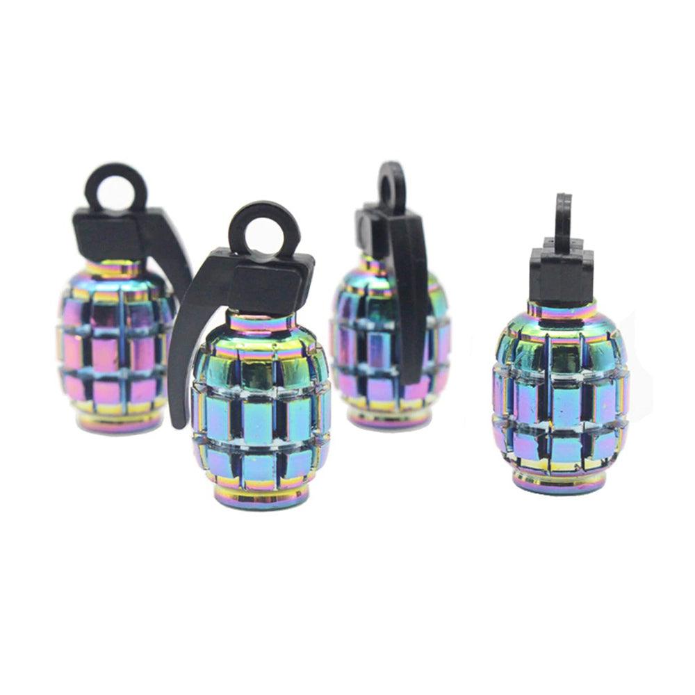 lot 4 bouchon valve grenade pneu couleur anodisé customisation pas cher aluminium