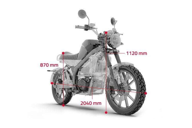 moto electrique horwin cr6 dimension