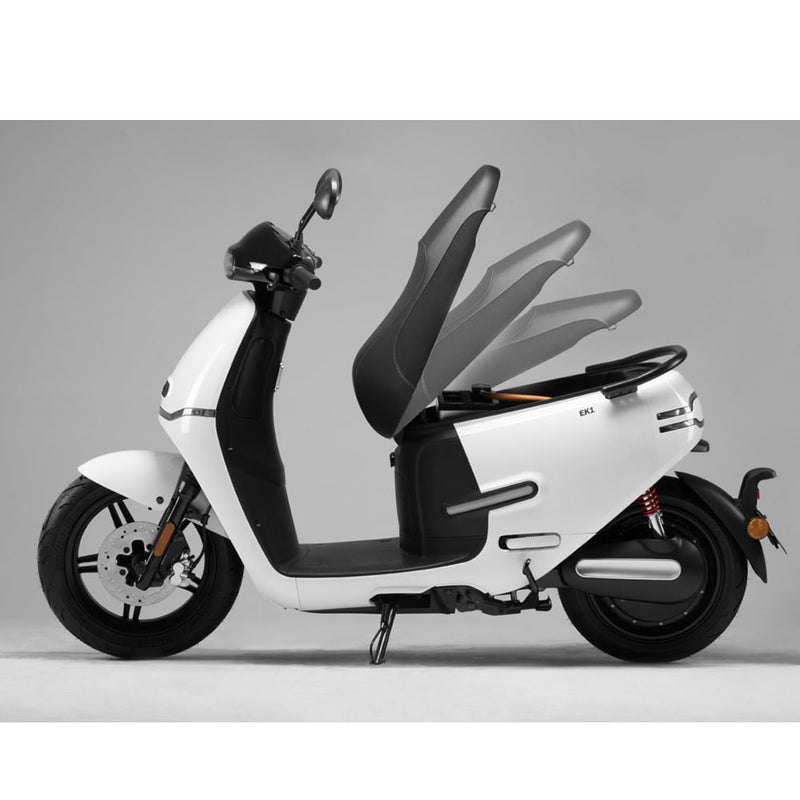 scooter electrique horwin ek1 50cc 50cm3 blanc rangement selle large coffre batterie