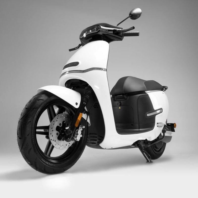 scooter electrique horwin ek1 50cc 50cm3 blanc 120km autonomie pas suspensions hydraulique