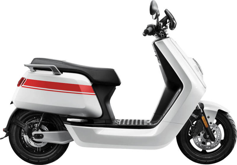 scooter electrique niu ngt 125 blanc rouge profil