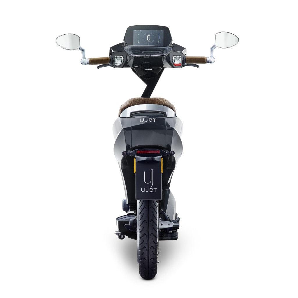 scooter electrique pliable ujet vue arriere noir