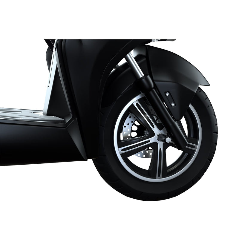 scooter electrique sunra hawk plus noir foruche avant suspension roue avant