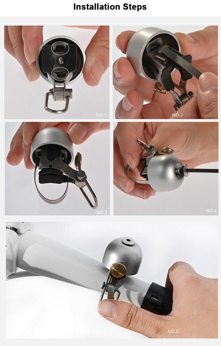 sonnette trottinette ringer 28mm noir installation