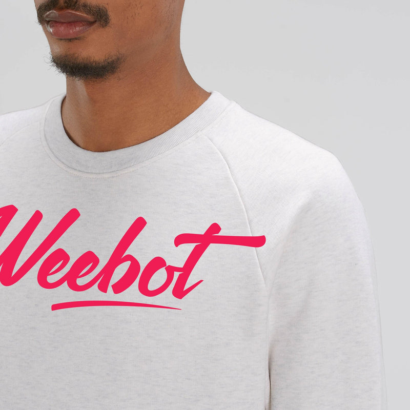 sweat shirt weebot fresh col rond blanc logo