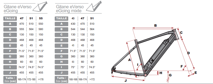 taille cadre gitane e-verso e going