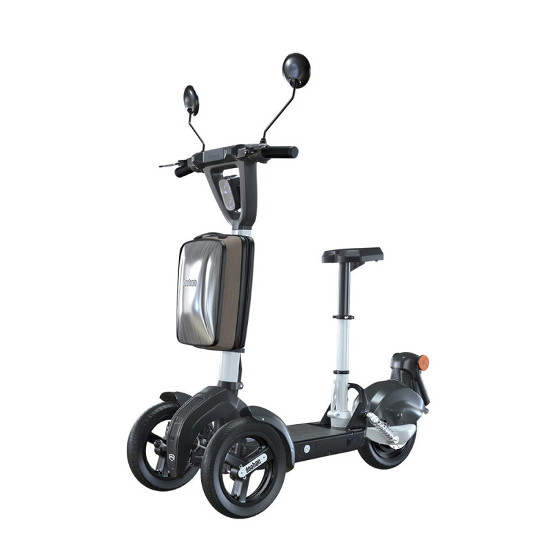 trottinette electrique 3 roues doohan ilark blanc mini scooter pliant hybride avec selle