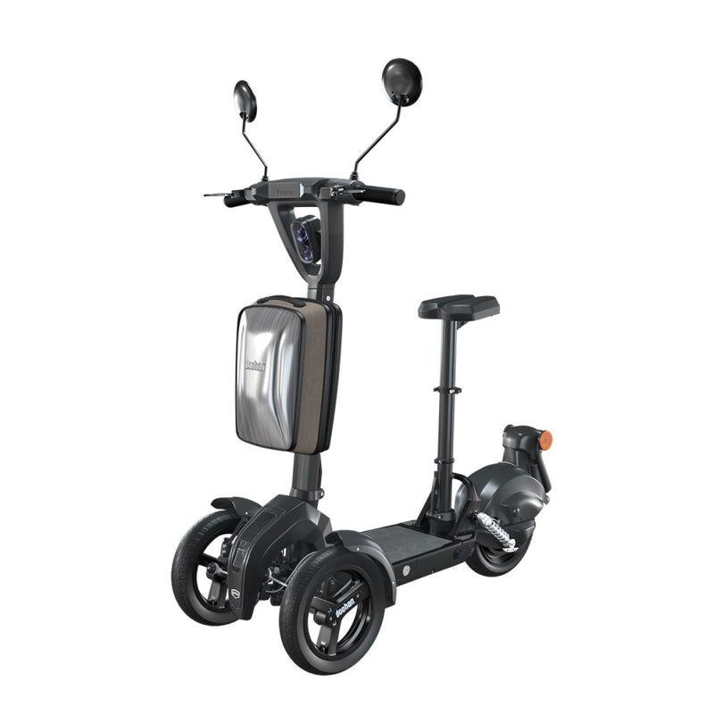 trottinette electrique 3 roues doohan ilark noir mini scooter pliant hybride avec selle