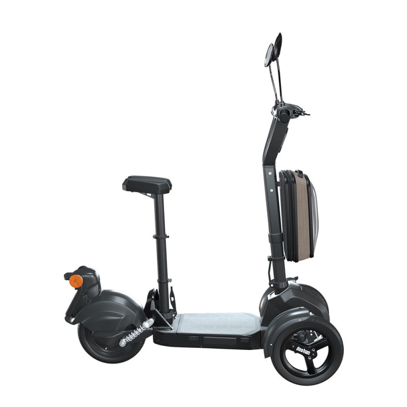 trottinette electrique 3 roues doohan ilark noir mini scooter pliant hybride avec selle profil